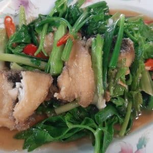 ปลาช่อนผัดคื่นไช่