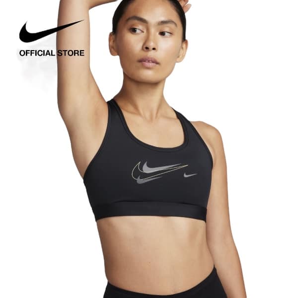 Nike Women_s Dri-FITSwoosh Medium Sports Bra - Black